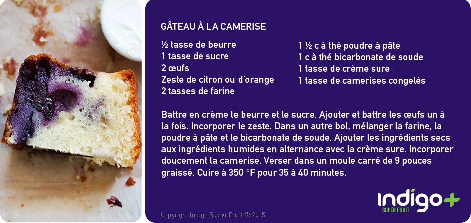 recette de gateau aux camerises