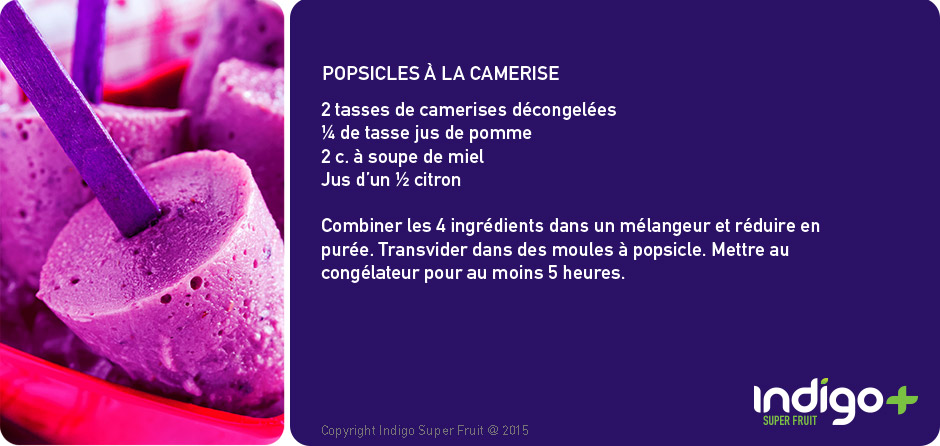 recette de popsicles aux camerises